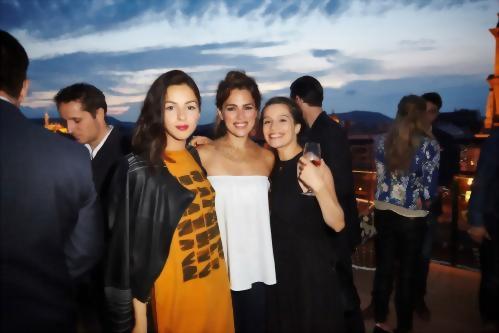 Friends celebrating at the HighNote SkyBar Rooftop.