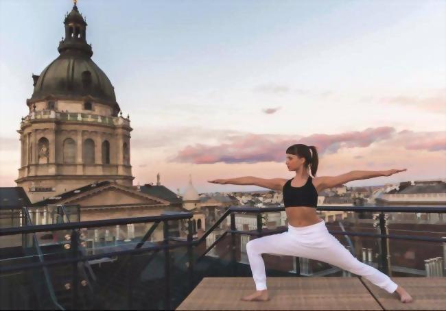 Private yoga session on the rooftop of Aria Hotel Budapest.