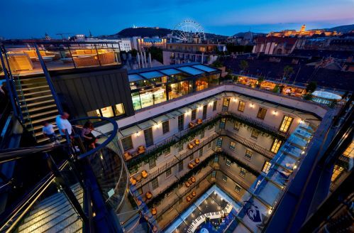 The Love Nest at High Note SkyBar offers panoramic views of Budapest.